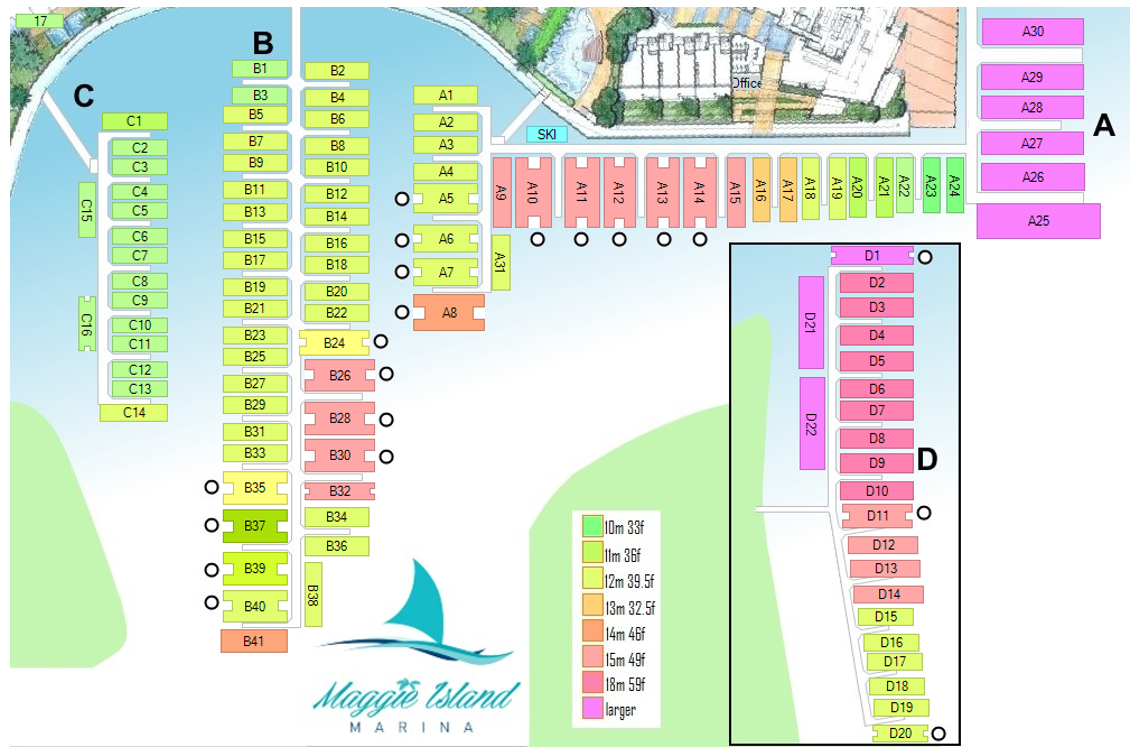 Magnetic Island Marina berth layout map